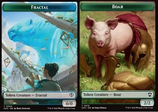Fractal Token (GU 0/0) // Boar Token (G 2/2)