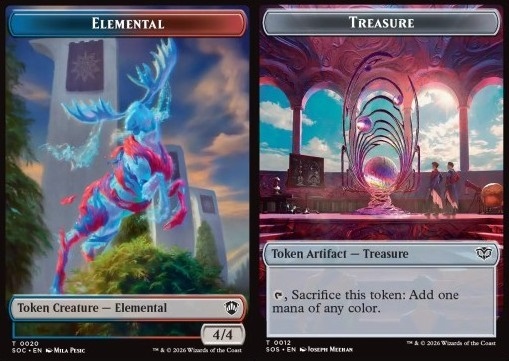 Elemental Token (UR 4/4) // Treasure Token