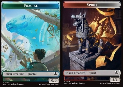 Fractal Token (GU 0/0) // Spirit Token (RW 2/2) (V.1)
