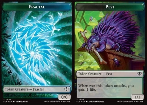 Fractal Token (GU 0/0) // Pest Token (BG 1/1) (V.1)