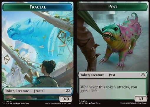 Fractal Token (GU 0/0) // Pest Token (BG 1/1) (V.2)