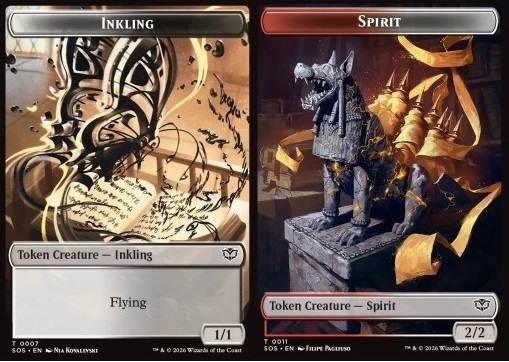 Inkling Token (WB 1/1) // Spirit Token (RW 2/2) (V.1)