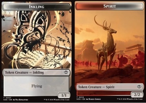 Inkling Token (WB 1/1) // Spirit Token (RW 2/2) (V.2)