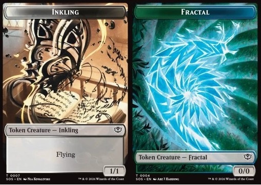 Inkling Token (WB 1/1) // Fractal Token (GU 0/0)