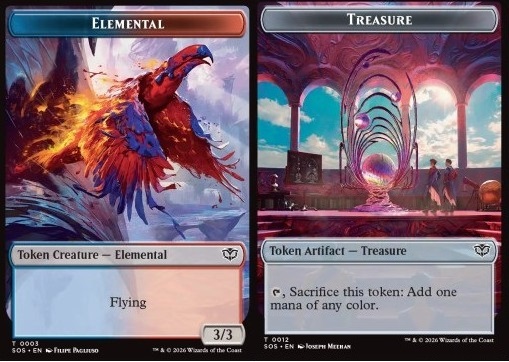 Elemental Token (UR 3/3) // Treasure Token (V.2)