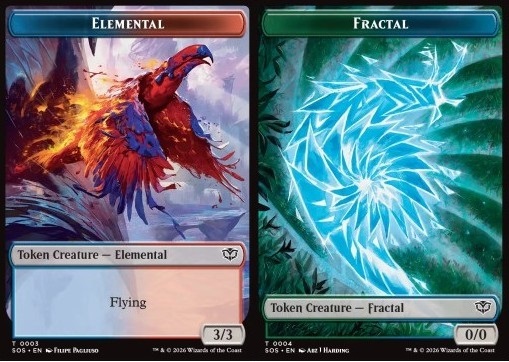 Elemental Token (UR 3/3) // Fracture Token (GU 0/0)
