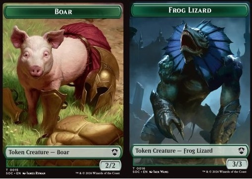 Boar Token (G 2/2) // Frog Lizard Token (G 3/3) FOIL