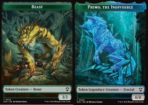 Beast Token (G 3/3) // Primo, the Indivisible Token (GU 0/0) FOIL