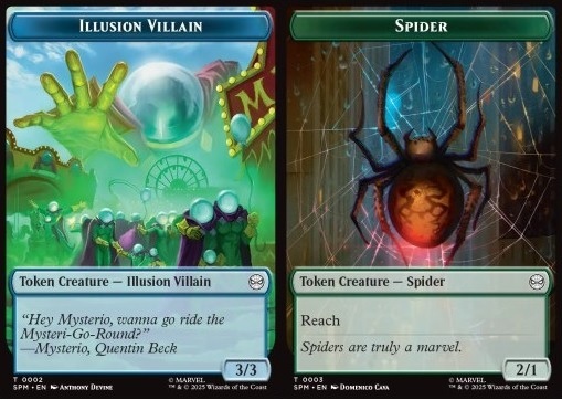 Illusion Villain Token (U 3/3) // Spider Token (G 2/1)