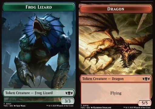 Frog Lizard Token (G 3/3) // Dragon Token (R 5/5)