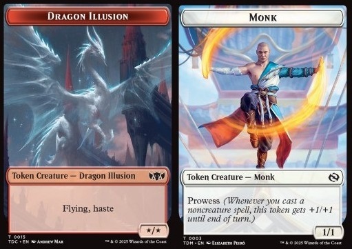 Dragon Illusion Token (R */*) // Monk Token (W 1/1 Prowess)