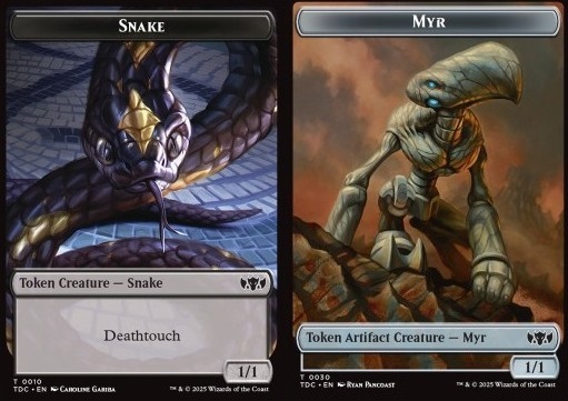 Snake Token (B 1/1) // Myr Token (A 1/1)