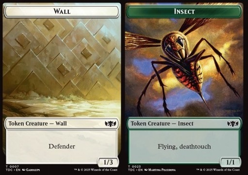 Wall Token (W 1/3) // Insect Token (G 1/1 Flying, Deathtouch)