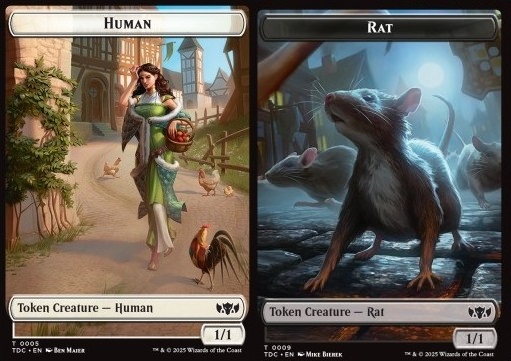 Human Token (W 1/1) // Rat Token (B 1/1)