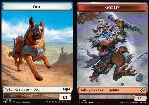 Dog Token (W 1/1) // Goblin Token (R 1/1)