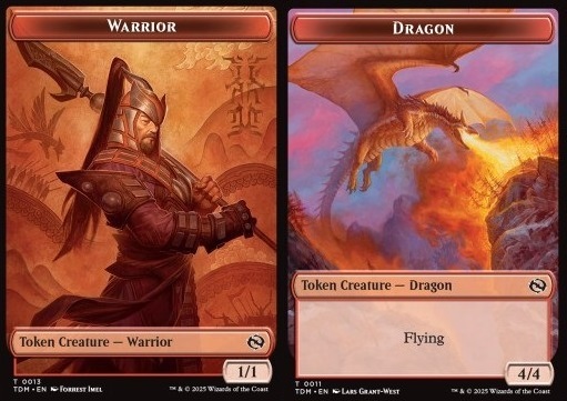 Warrior Token (R 1/1) // Dragon Token (R 4/4)