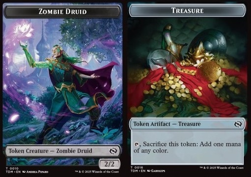 Zombie Druid Token (B 2/2) // Treasure Token