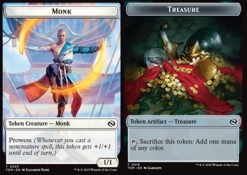 Monk Token (W 1/1 Prowess) // Treasure Token