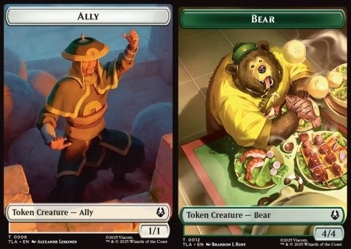 Ally Token (W 1/1) // Bear Token (G 4/4)