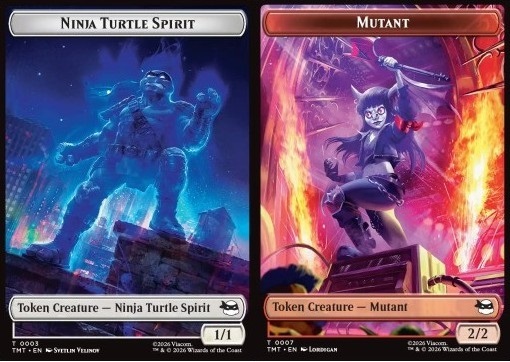Ninja Turtle Spirit Token (W 1/1) // Mutant Token (R 2/2)