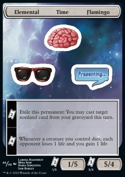 Elemental Time Flamingo Sticker
