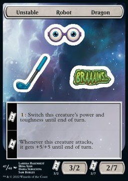 Unstable Robot Dragon Sticker