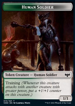 Human Soldier Token (Green and White 1/1)