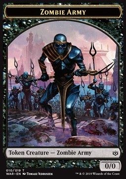 Zombie Army Token (Black 0/0) version 3