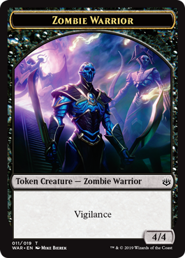 Zombie Warrior Token (Black 4/4 Vigilance)