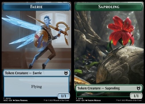 Faerie Token (U 1/1) // Saproling Token (G 1/1)